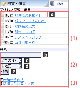 回覧・伝言トップ画面