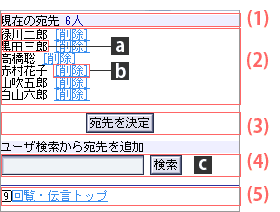 宛先指定画面