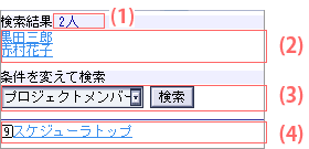 他メンバスケジュール：マイグループ選択画面