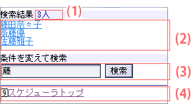 他メンバスケジュール：ユーザ検索画面