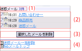 迷惑メール画面