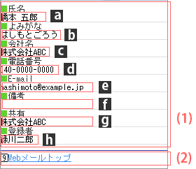 アドレス詳細画面
