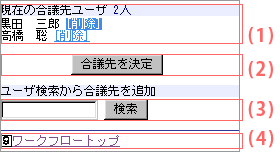 合議先ユーザ選択画面