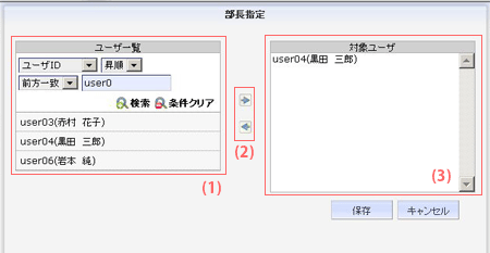 組織　組織長指定画面