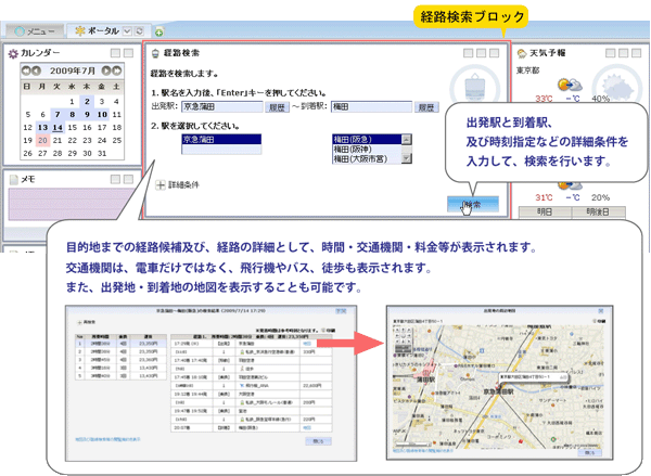 経路検索：画面イメージ