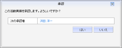 活動実績承認画面