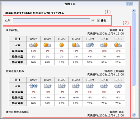 天気予報週間天気